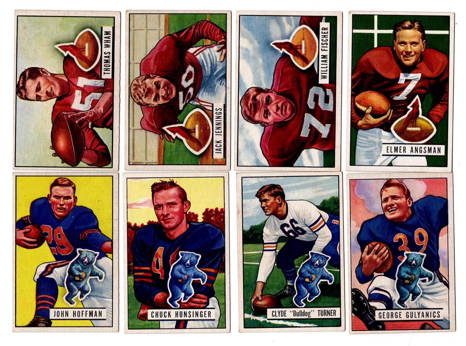 1951 Bowman Football Cards Part Set Qty 75 Different Many HOF Players.