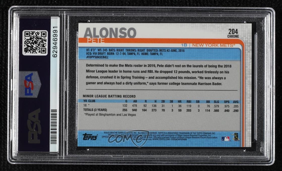 2019 Topps Chrome Pete Alonso #204 Rookie RC 1sr2