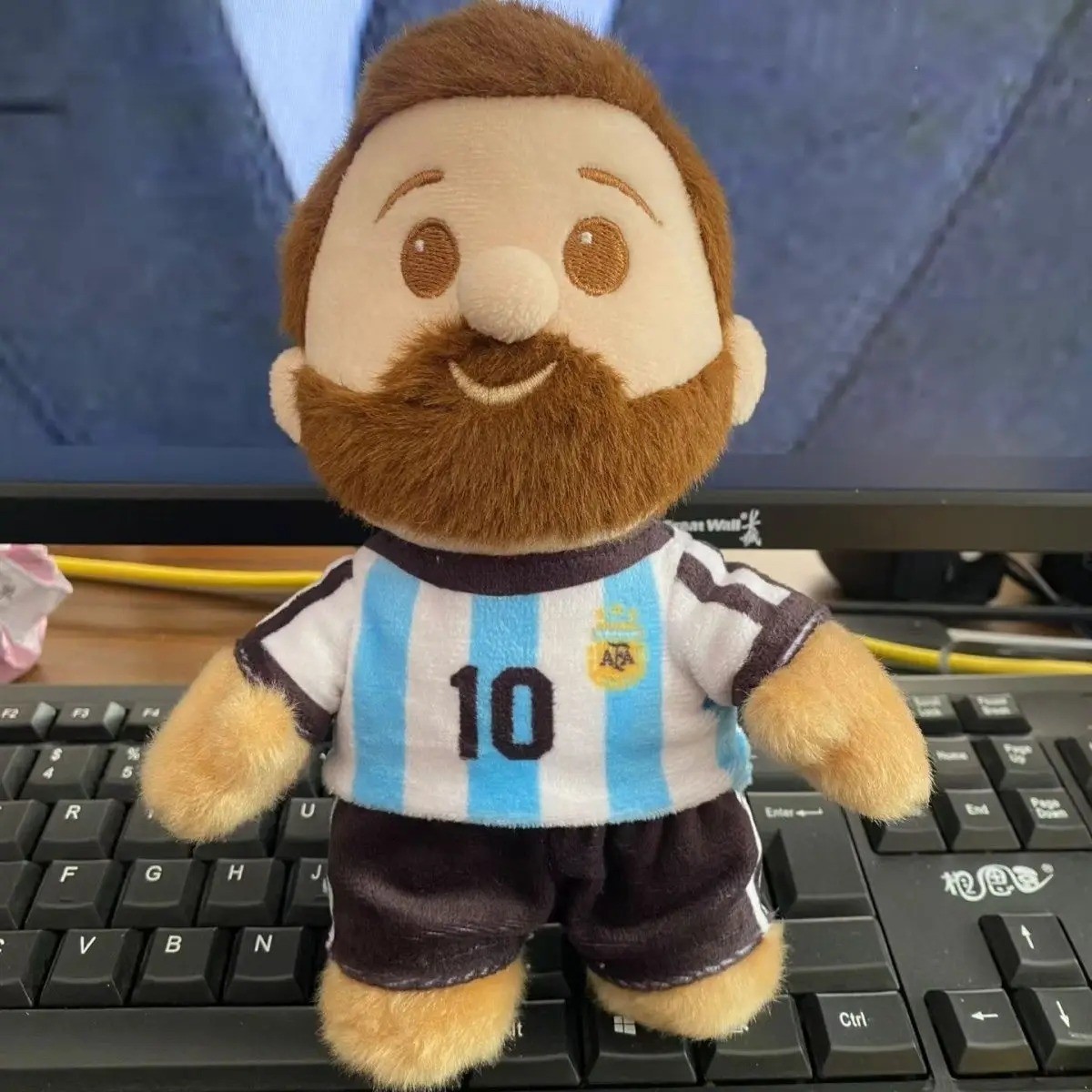 15CM Messi Argentina Plush Doll Figure Keychain Fan Collectible Gift