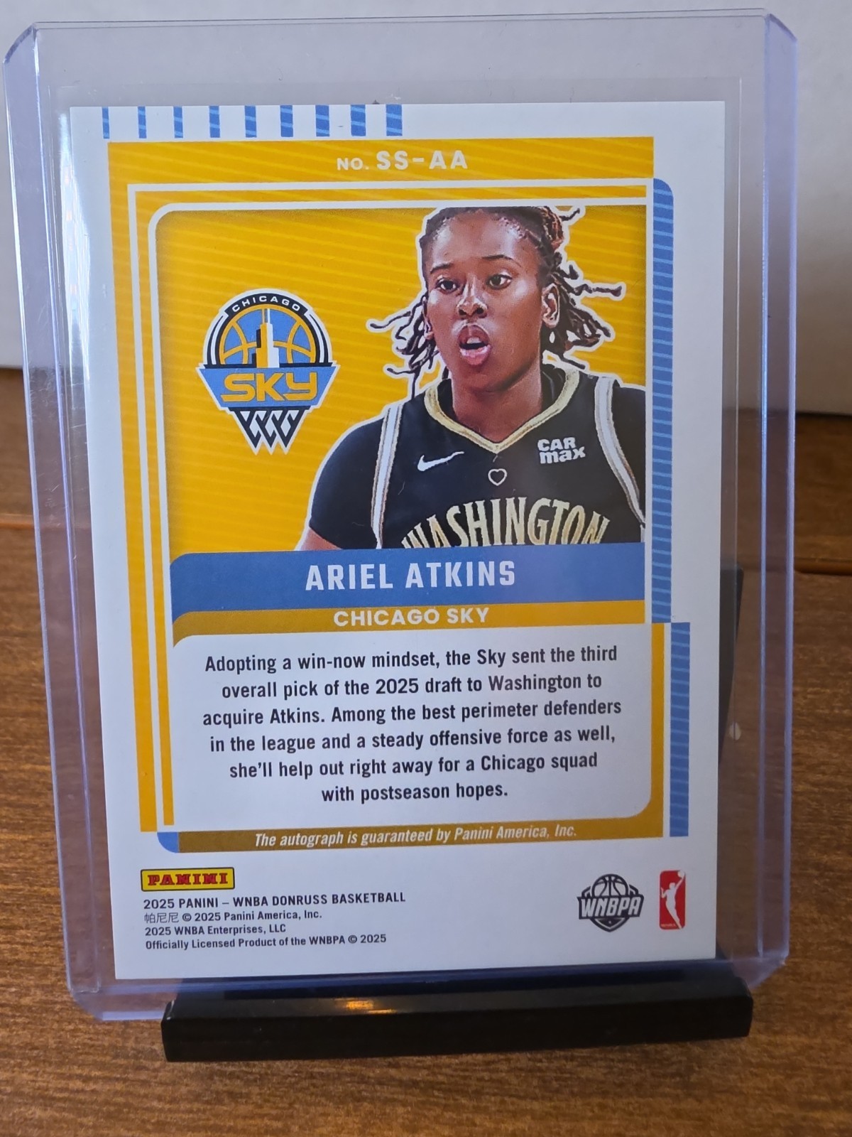 2025 WNBA Donruss Basketball Signature Series Ariel Atkins Auto