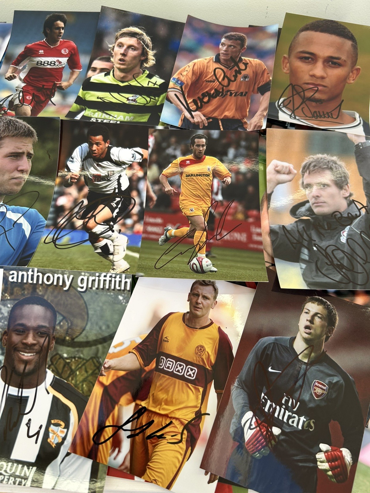 125 Signed Football Autographs Photo Collection Job Lot Ex-Prem & EFL Players