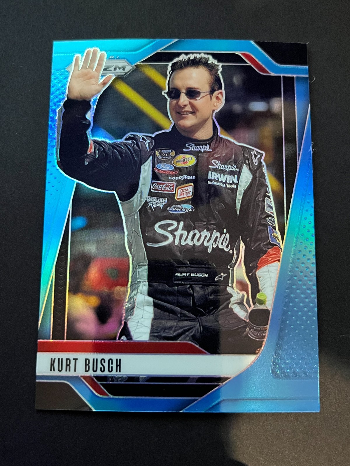 KURT BUSCH 2025 PANINI PRIZM CAROLINA BLUE PRIZM NASCAR ROUSH #3 SERIAL /49