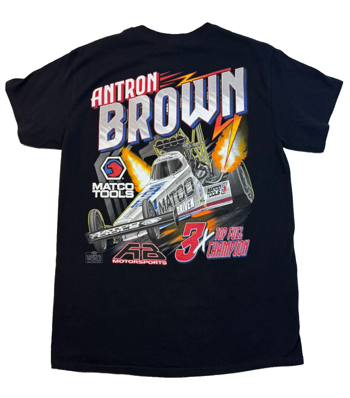 NHRA DRAG RACING OFFICAL ANTRON BROWN TOP FUEL CHAMP T SHIRT SIZE Medium