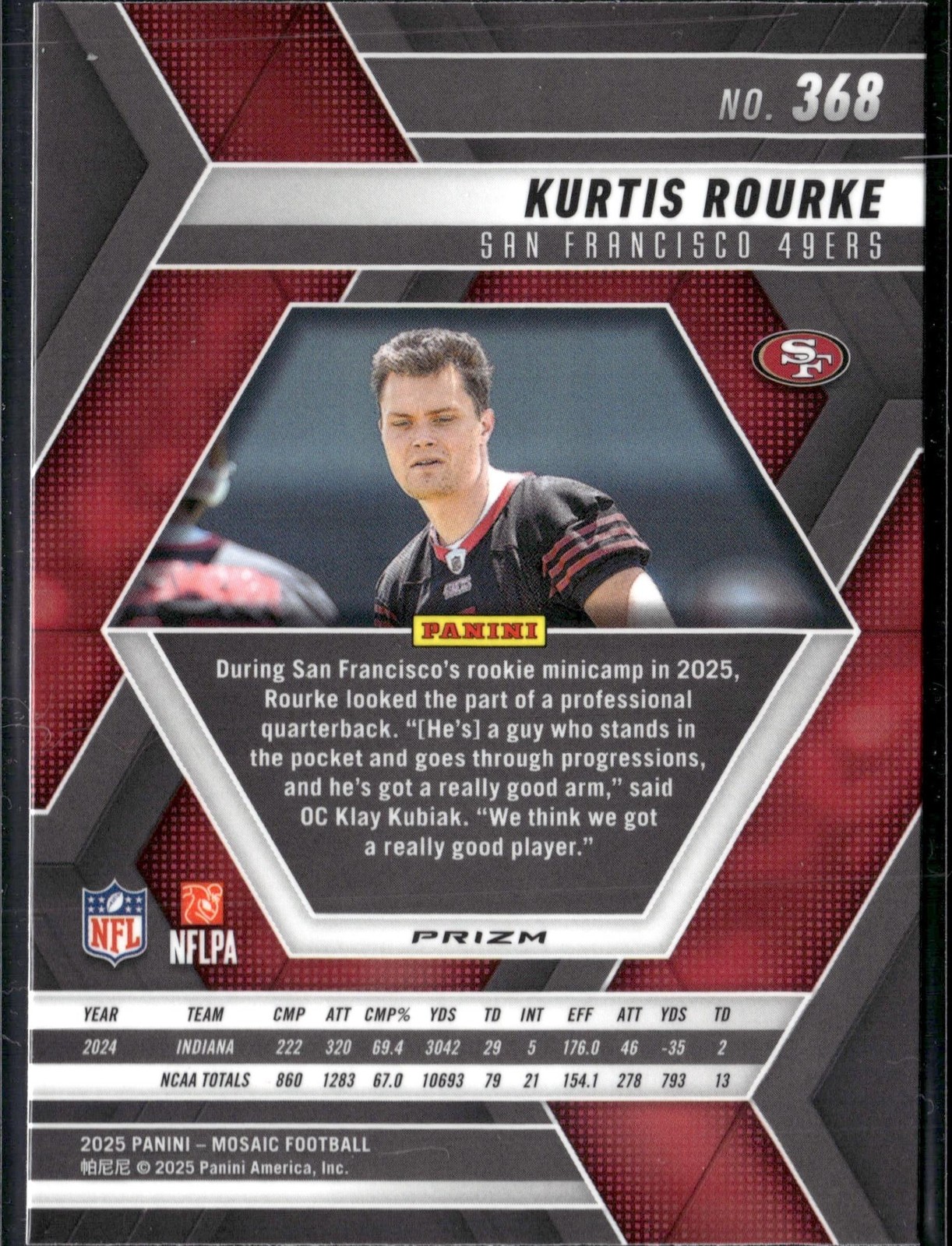 2025 Panini Mosaic #368 Kurtis Rourke Mosaic Green
