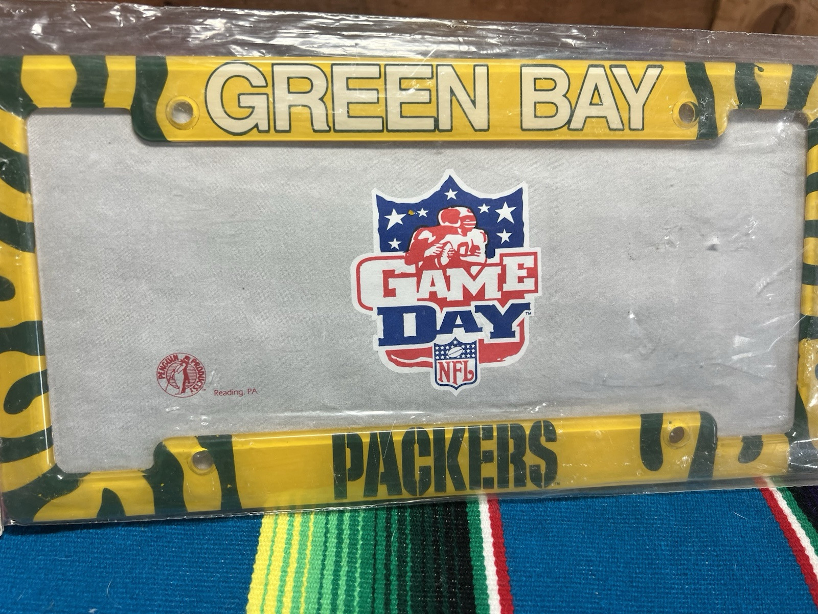 NFL Green Bay Packers License Plate Frame Yellow Green Plastic Acrylic