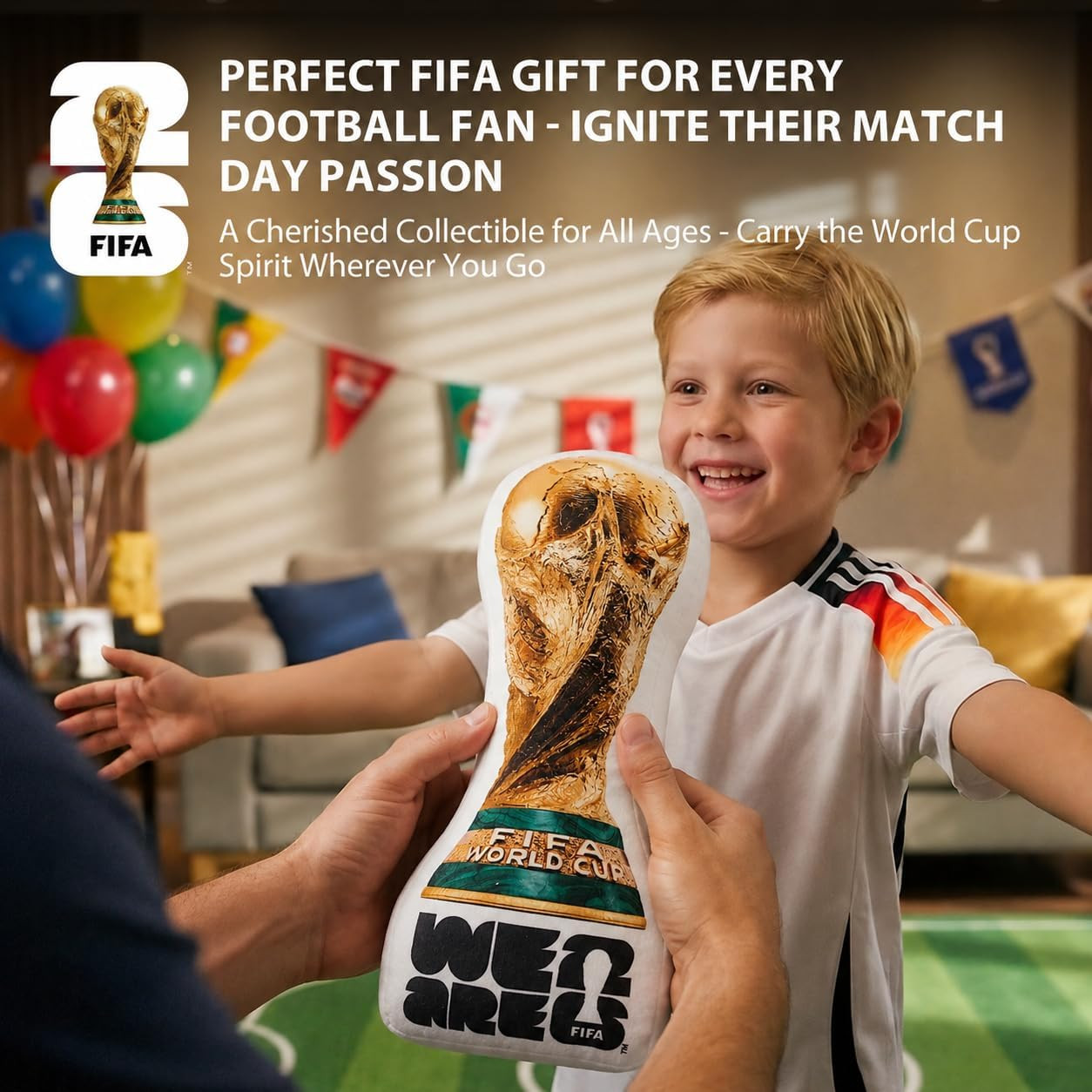 MESUCA FIFA 2026 World Cup Trophy Plush Pillow, 14.5Inch Real Size Officially Li
