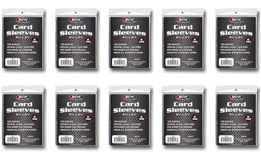 (1000) BCW Brand Trading Card Polypropylene Outer Sleeves – 2-5/8″ x 3-5/8″ – TC