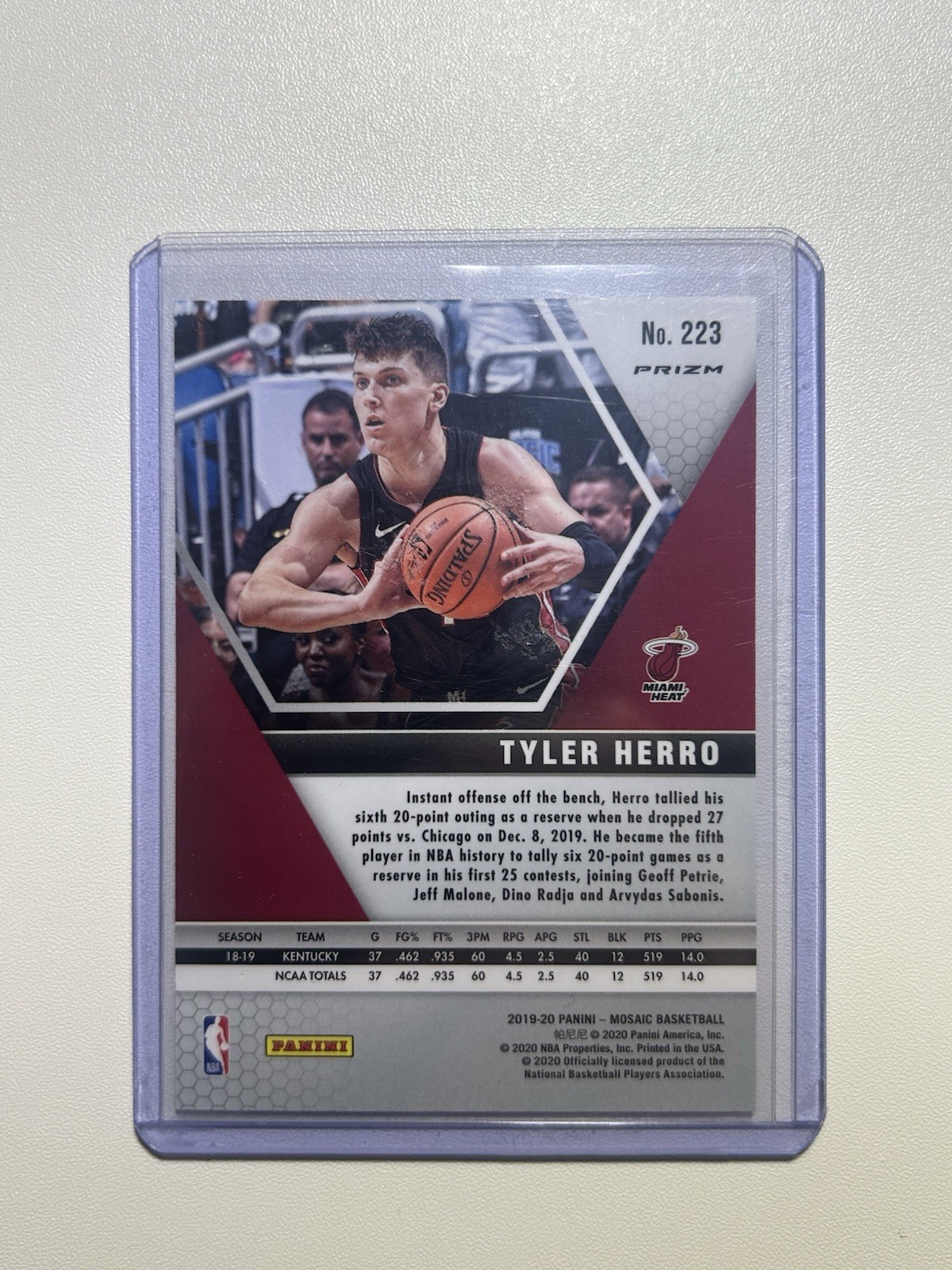 2019-20 Panini Mosaic #223 Tyler Herro Fast Break Disco