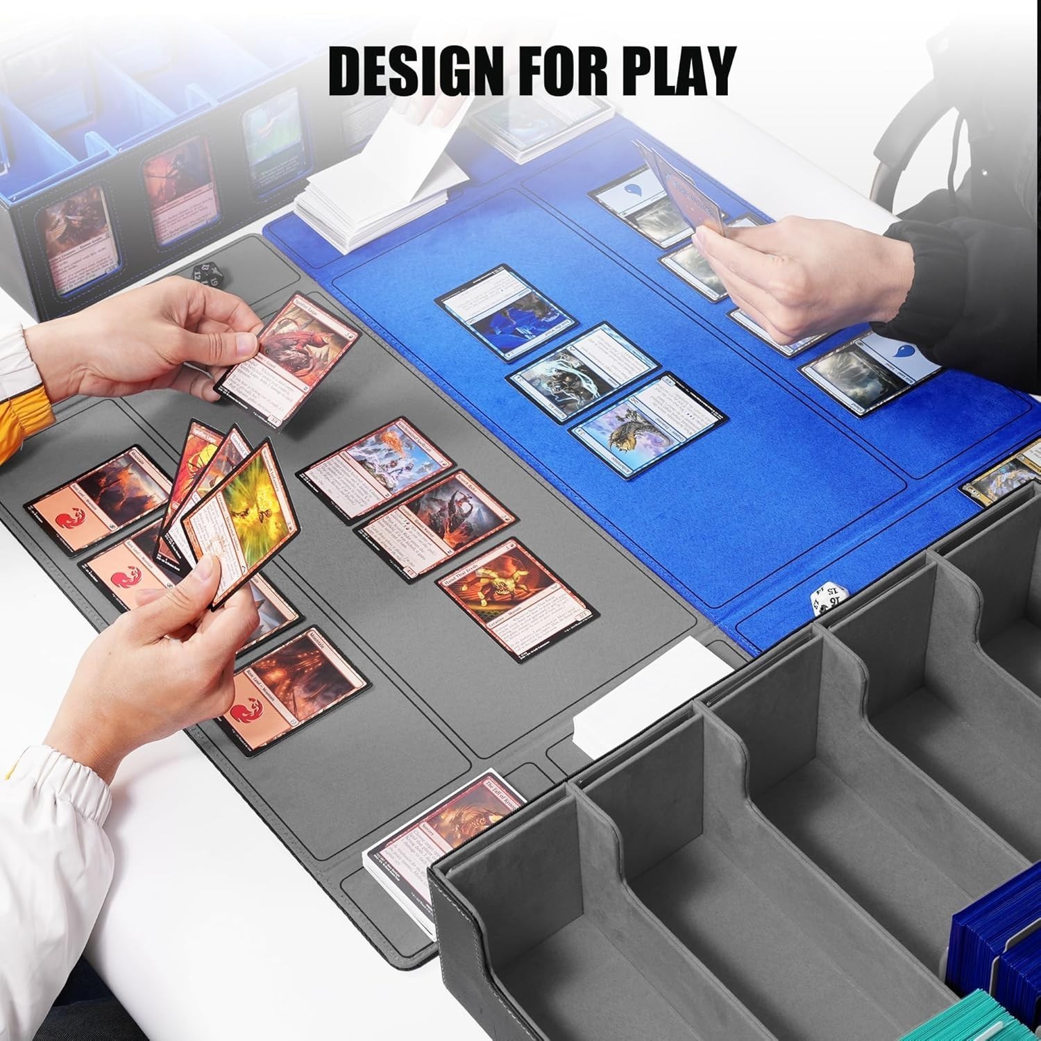 Trading Card Storage Box 5-Row 3900+ Capacity, TCG MTG Card Case Magnetic Lid !