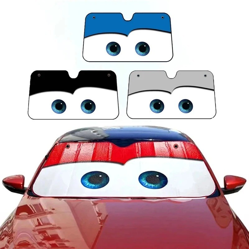 Car Windshield Sun Shade Cartoon Eye Visor SUV Auto Front Window Shield Cover OY