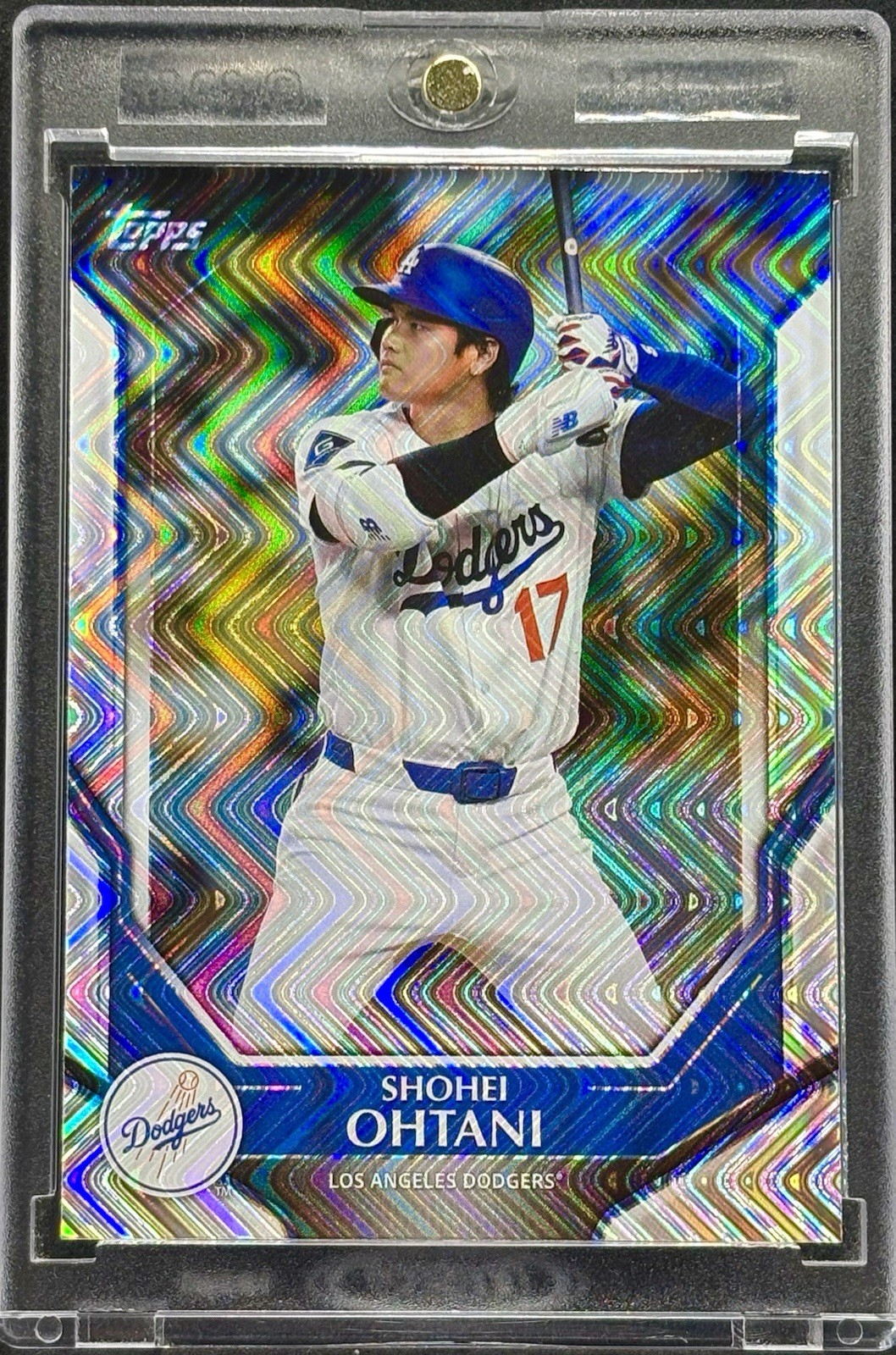 Shohei Ohtani RARE BLUE WAVE REFRACTOR TOPPS CARD DODGERS MVP MINT