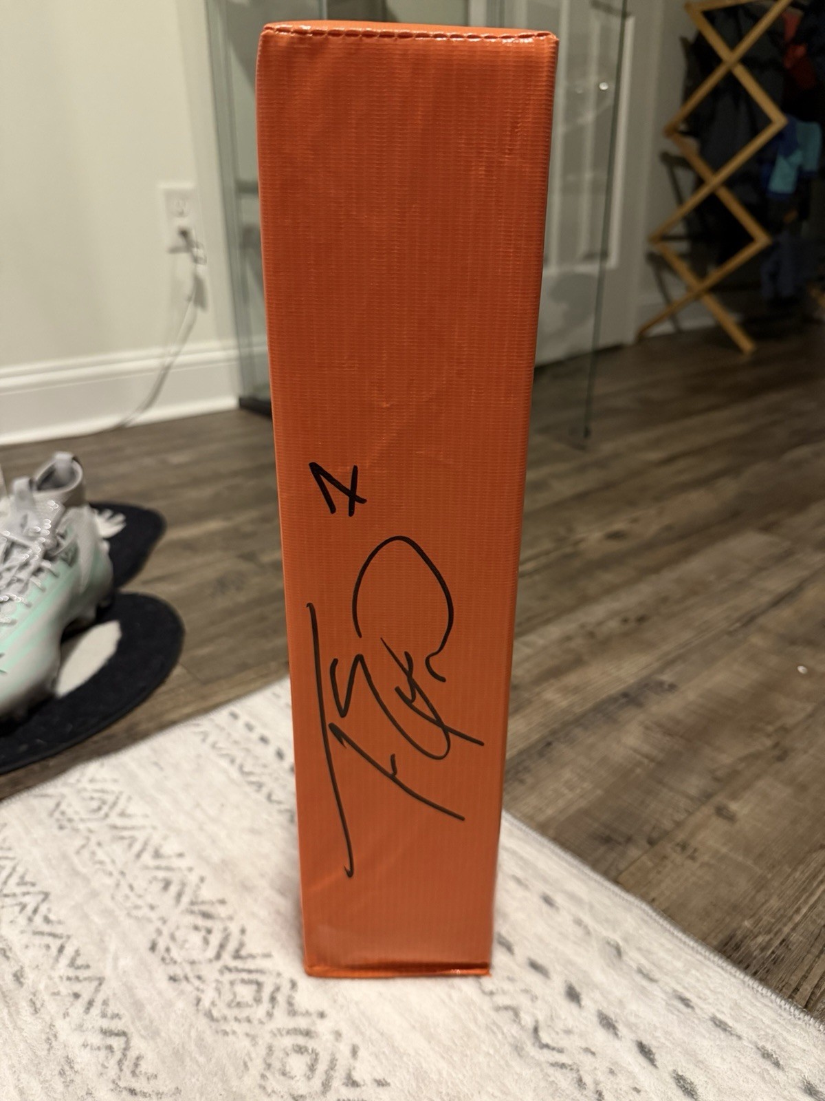 Travis Etienne Autographed Official NFL End Zone Pylon Beckett COA BAS Jaguars