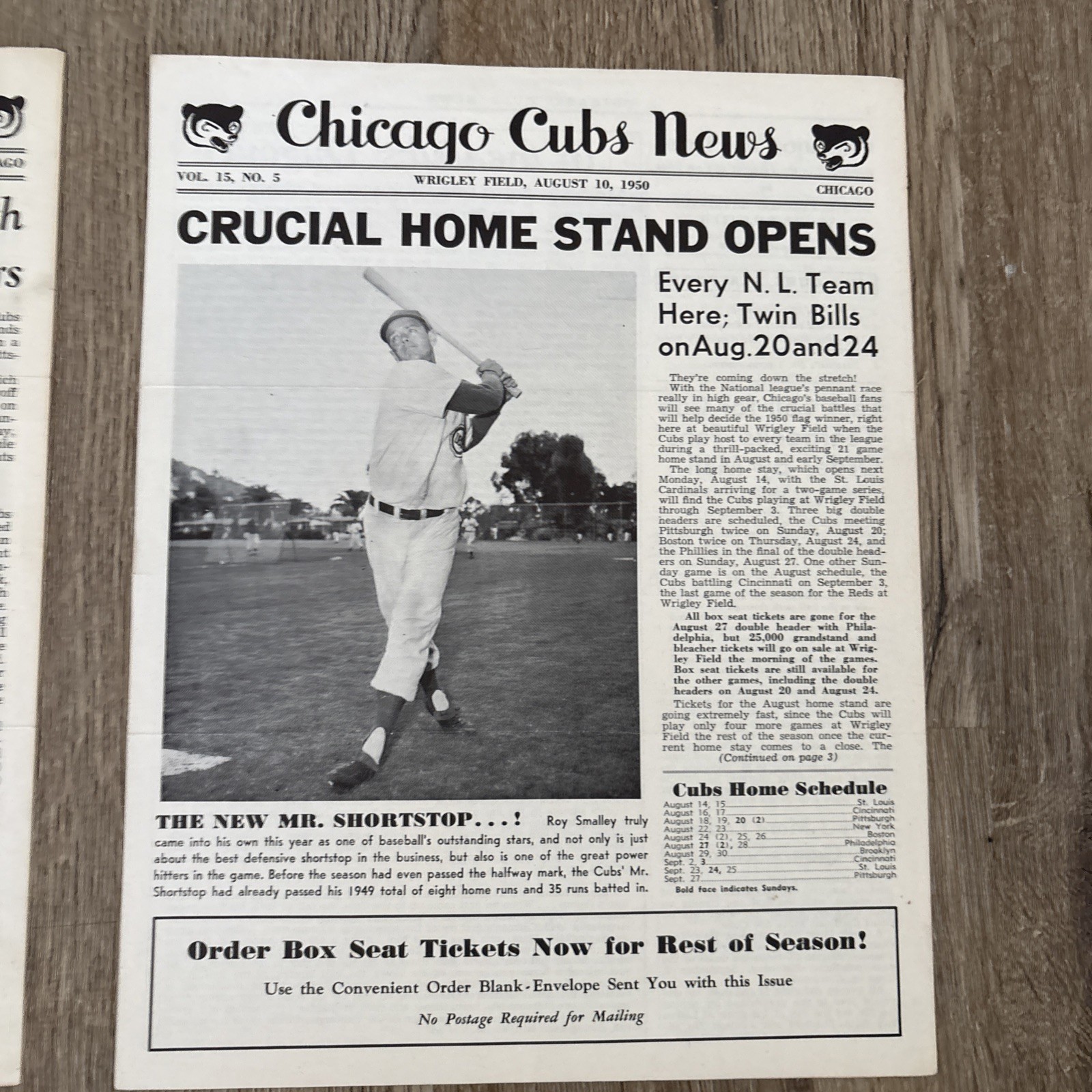 4 Issues 1950 Chicago Cubs News – Vintage 1950 Newsletters – Pre-Vineline