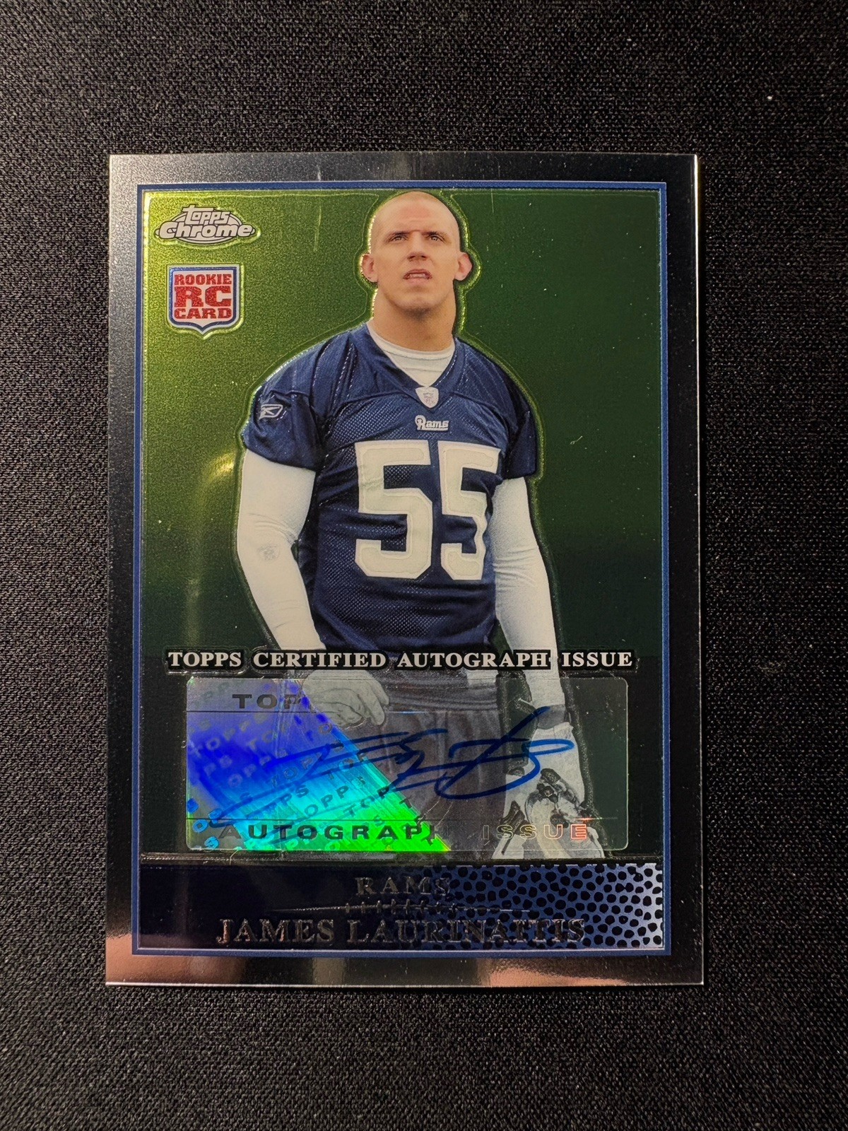2009 TOPPS CHROME #TC205 JAMES LAURINAITIS RC AUTO RAMS OHIO STATE