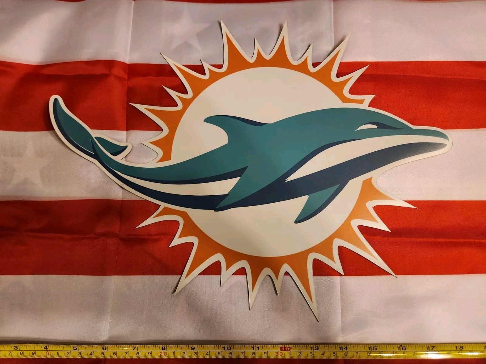 Miami Dolphins NFL Football LARGE HEAVY MAGNET .85mm Thickness 1 Piece