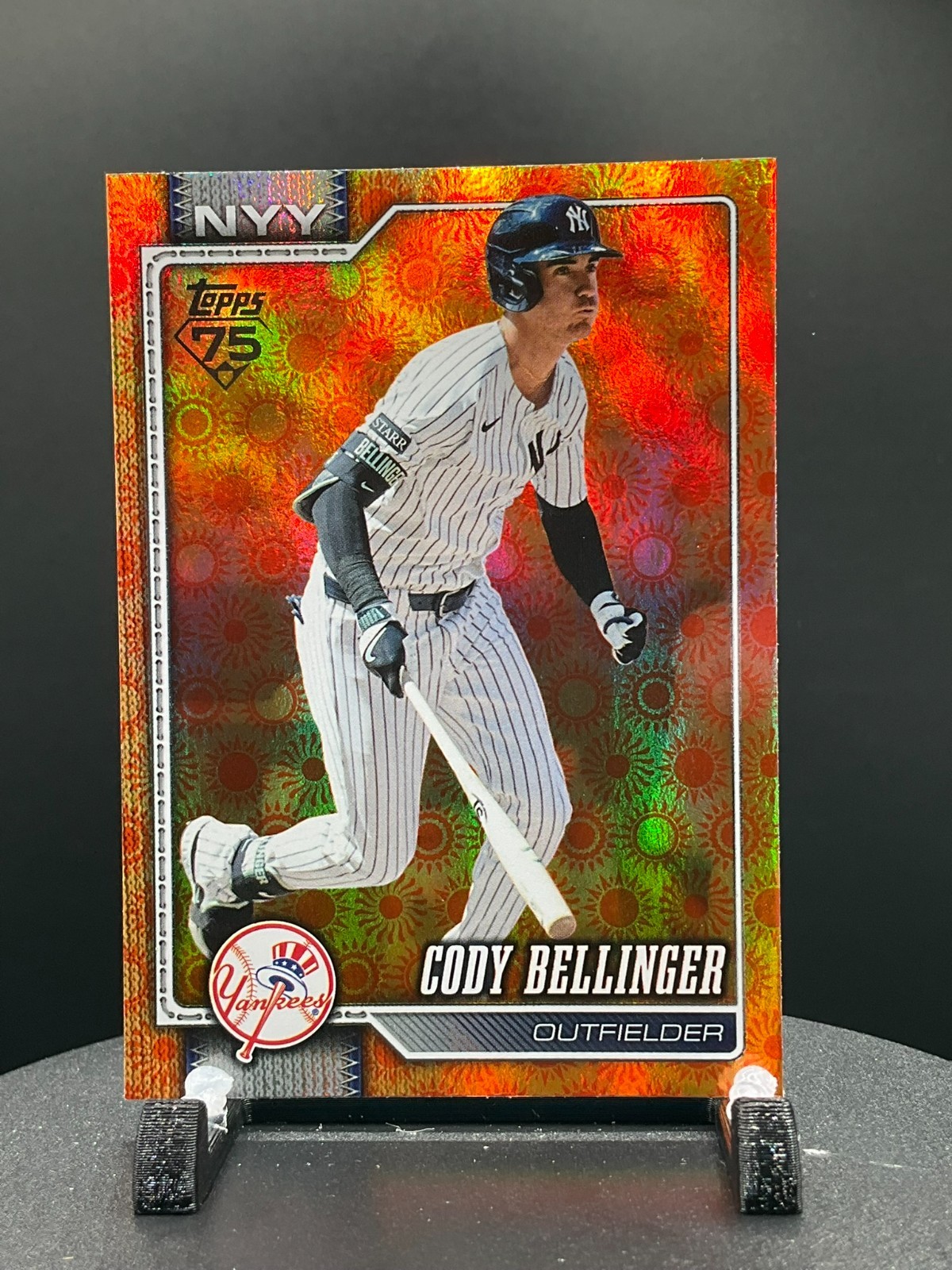 2026 Topps Series 2 Orange “SUN” Holo Foil Parallel #607 Cody Bellinger, New Yor