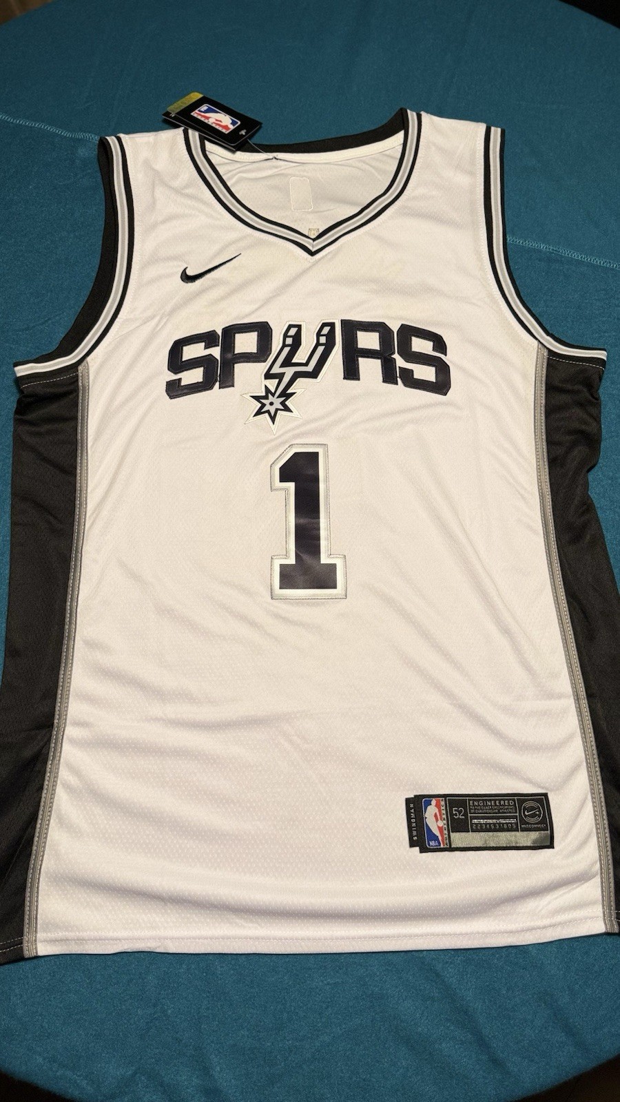 Nike NBA San Antonio Spurs Victor Wembanyama #1 Swingman Jersey White 52