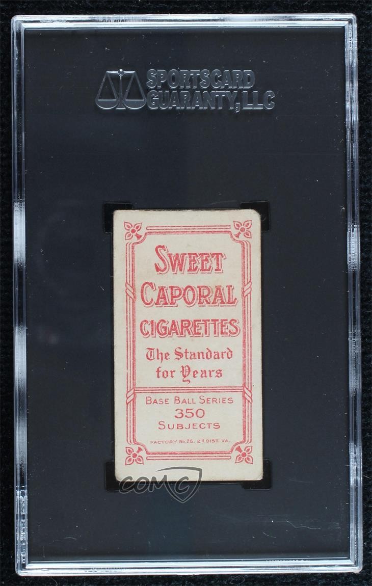 1909-11 T206 Sweet Caporal 350 Factory No 25 Back Bud Sharpe 0q4x