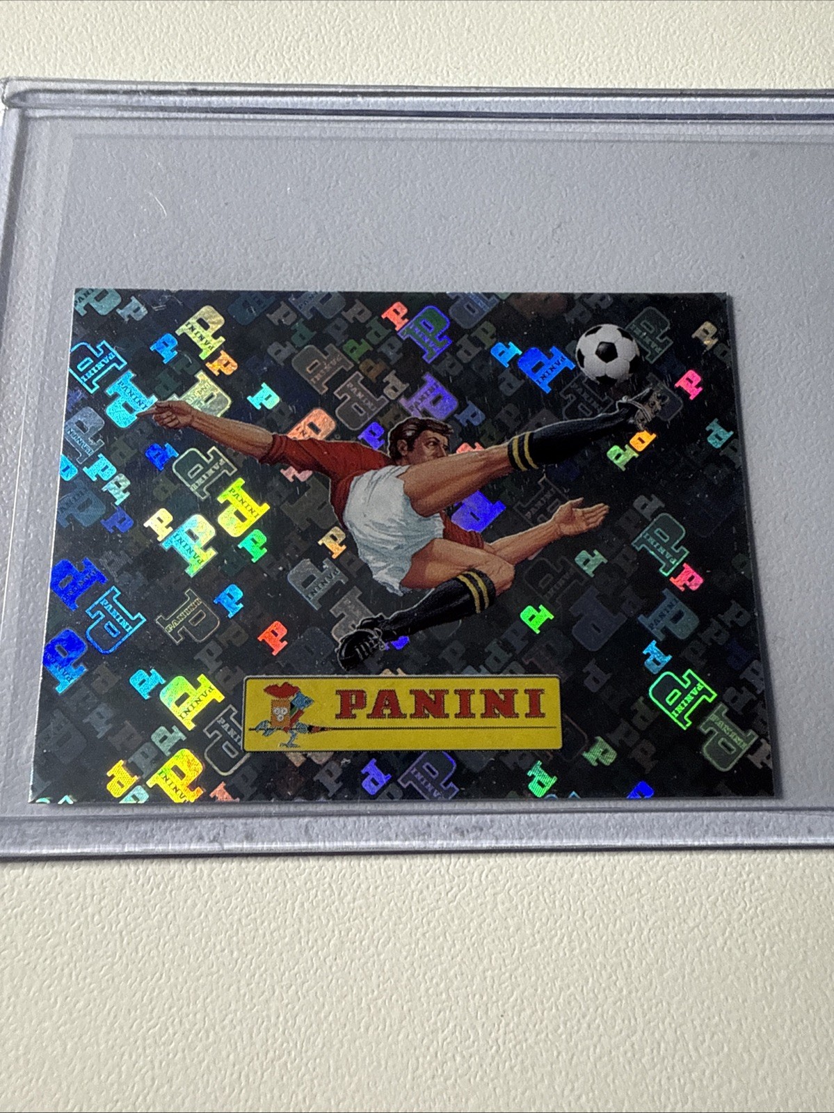 🔥 Carlo Parola 2026 Panini Soccer Holo Sticker Rare Bicycle Kick Logo Foil #00