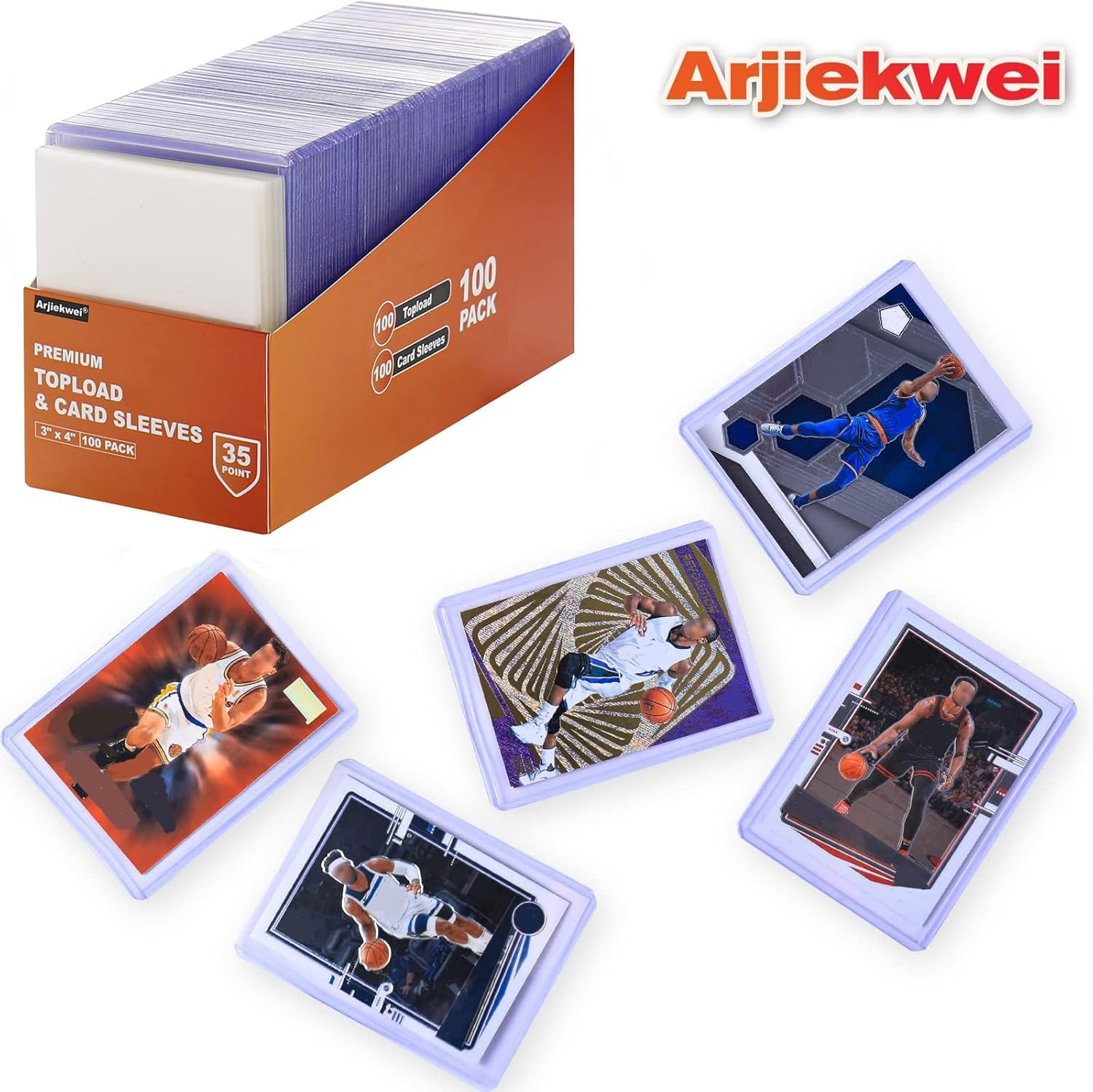 2000 Card Sleeves Top Loaders for Cards, Arjiekwei 3″X4″ Baseball Card