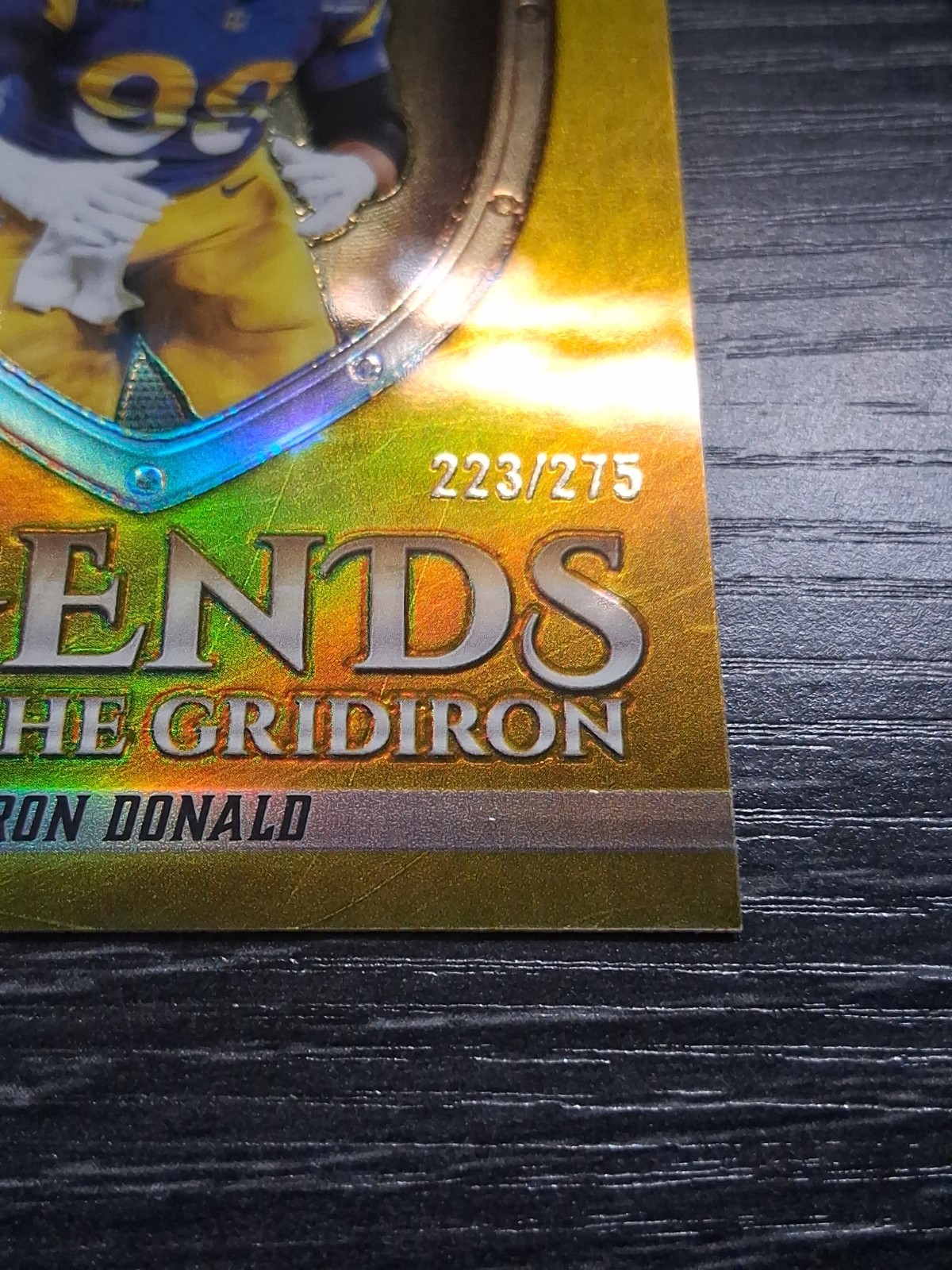 2025 Topps Chrome – Legends of the Gridiron Aaron Donald Yellow Refractor