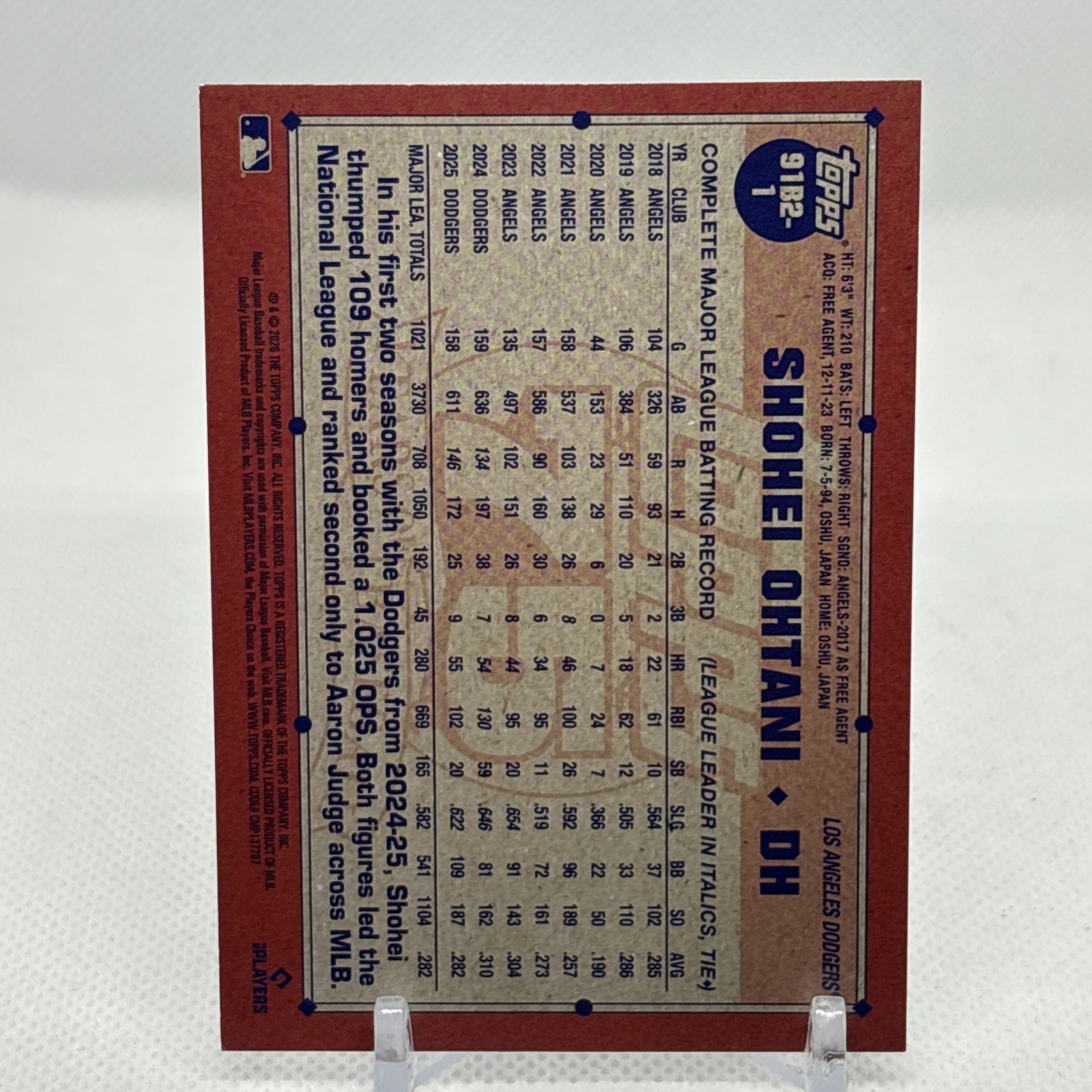 2026 Topps Series 2 Shohei Ohtani 1991 Crackle Parallel #91B2-1 LA Dodgers