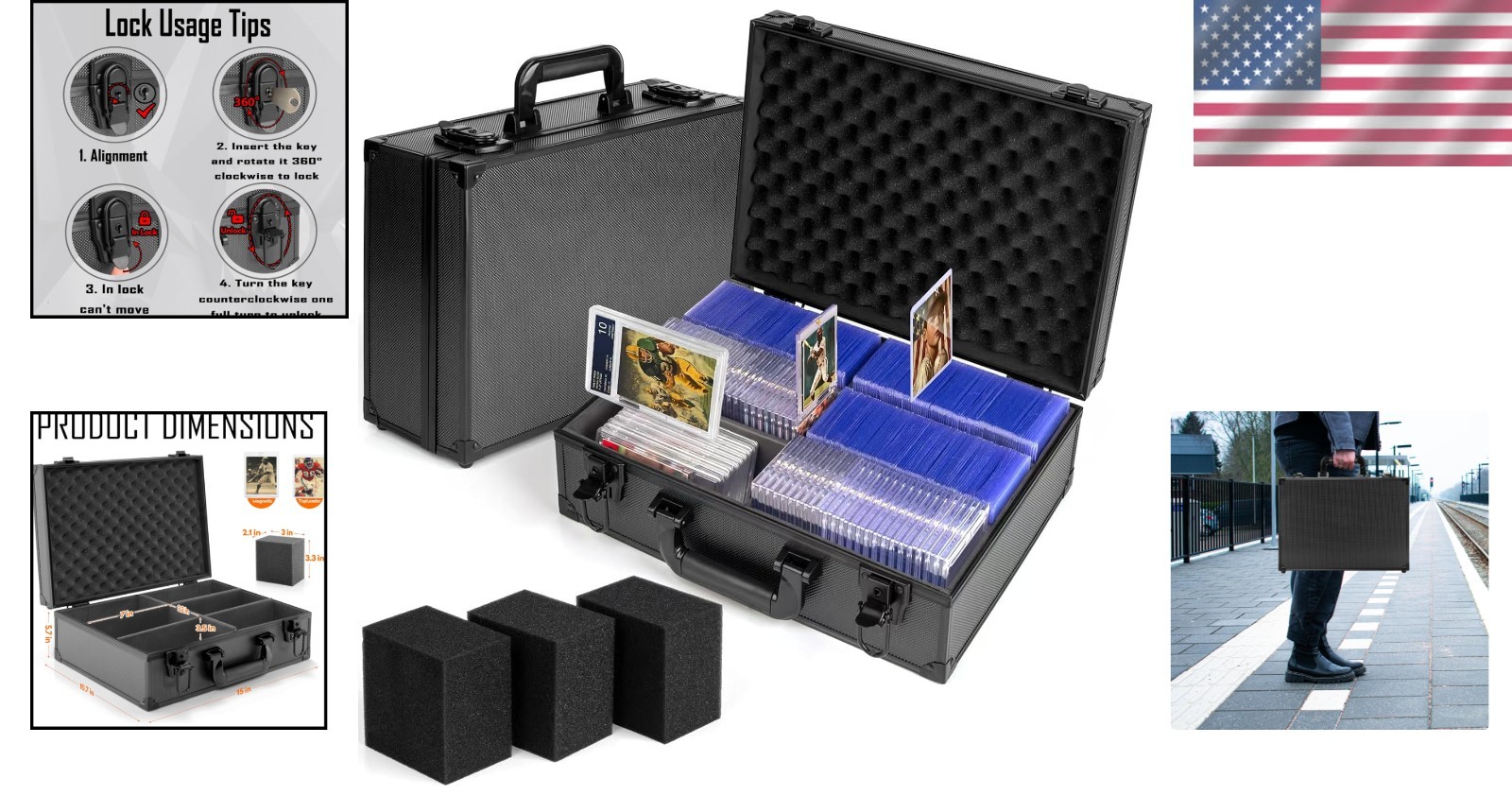 High-Capacity Top Loader Storage Box with Key Lock – Modern Protection for Cards