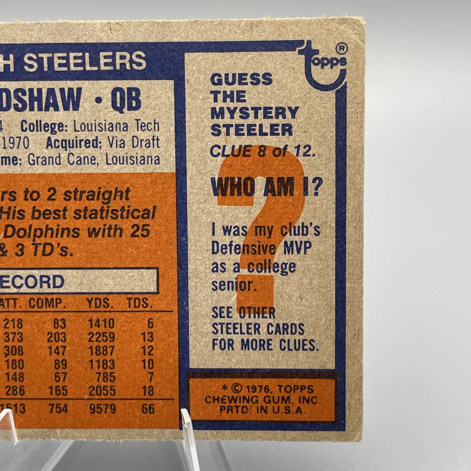 1976 Topps Set-Break # 75 Terry Bradshaw
