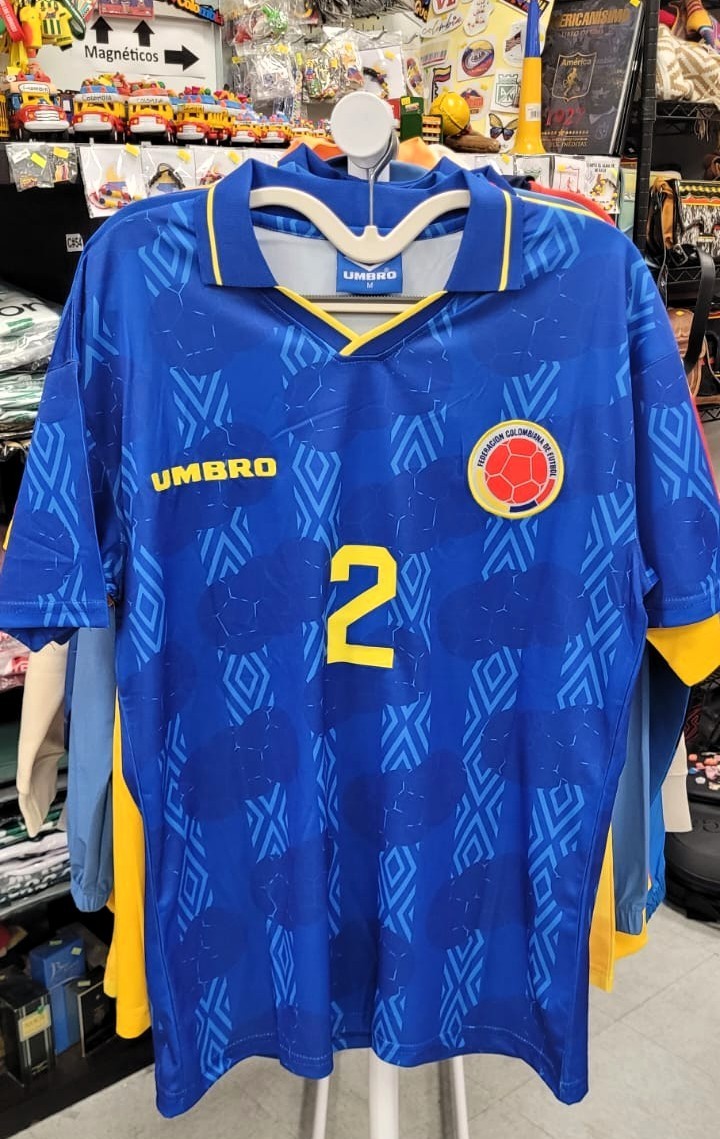 Camiseta Colombia Retro Mundial 1994 Azul -Colombia Jersey 1994 Vintage Colombia