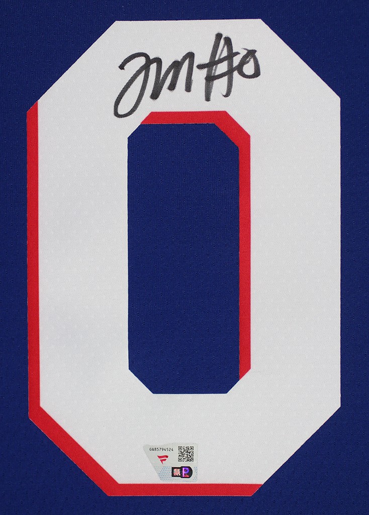 Tyrese Maxey Autographed & Framed Blue Philadelphia Jersey Fanatics Certified