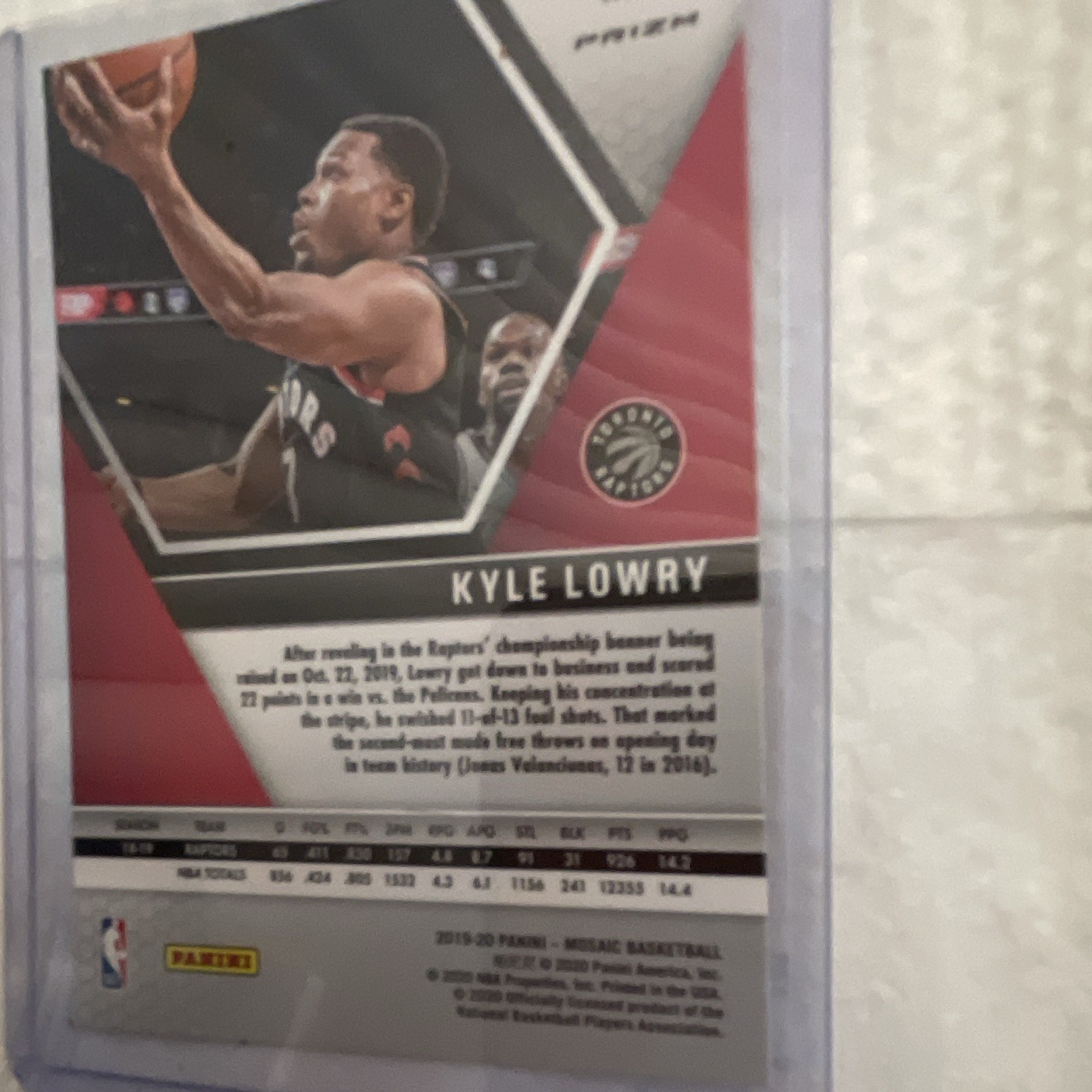 Panini 2019-20 Mosaic Kyle Lowry Orange Mosaic Parallel #29 Raptors Card