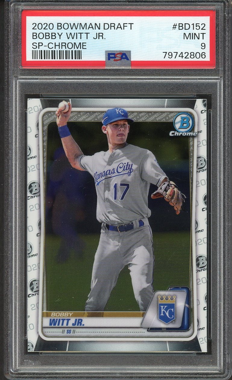 2020 BOWMAN DRAFT CHROME #BD152 BOBBY WITT JR ROYALS PSA 9 MINT 554453 (KYCARDS)