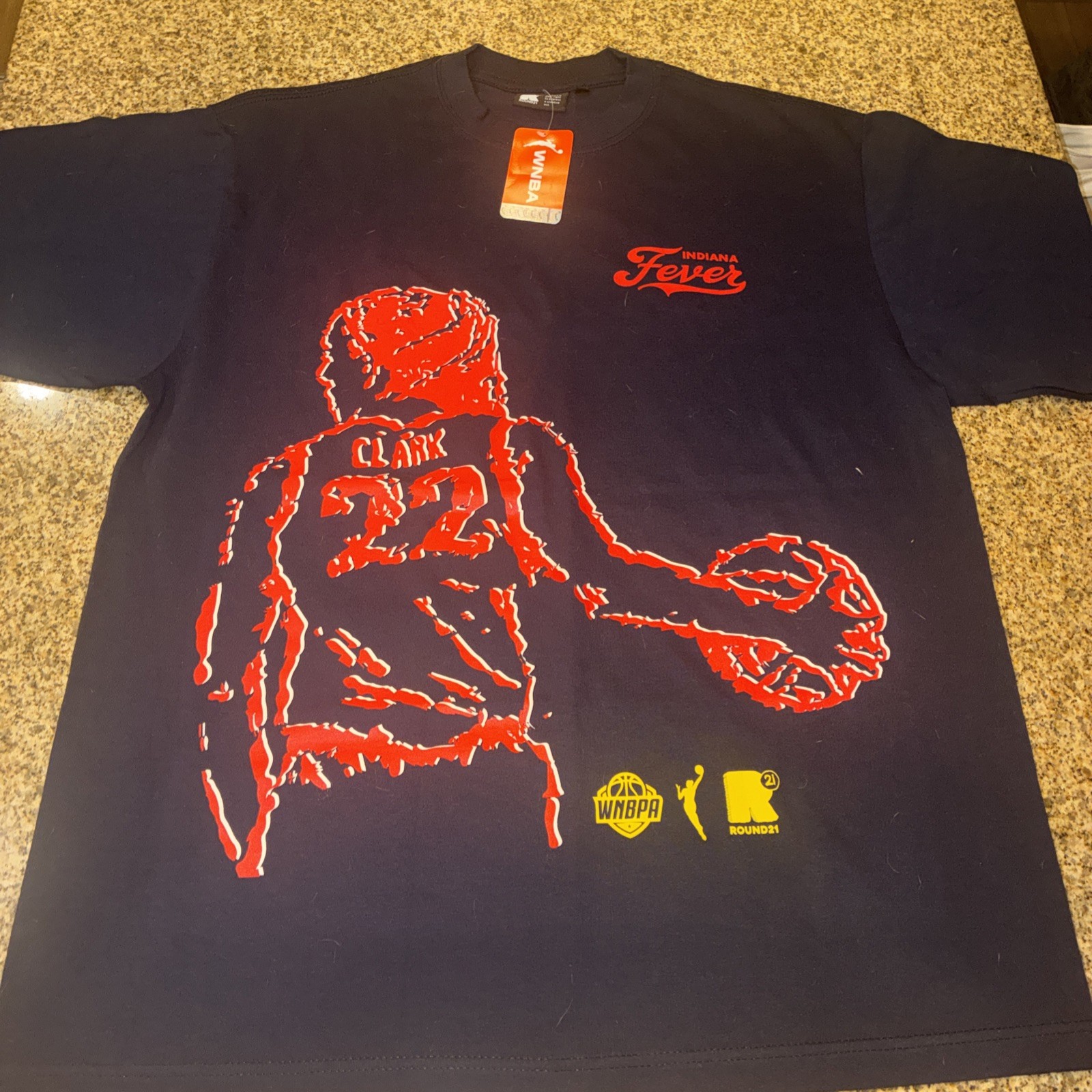 Unisex round21 Caitlin Clark Navy Indiana Fever Indiana Bound T-Shirt Size XL