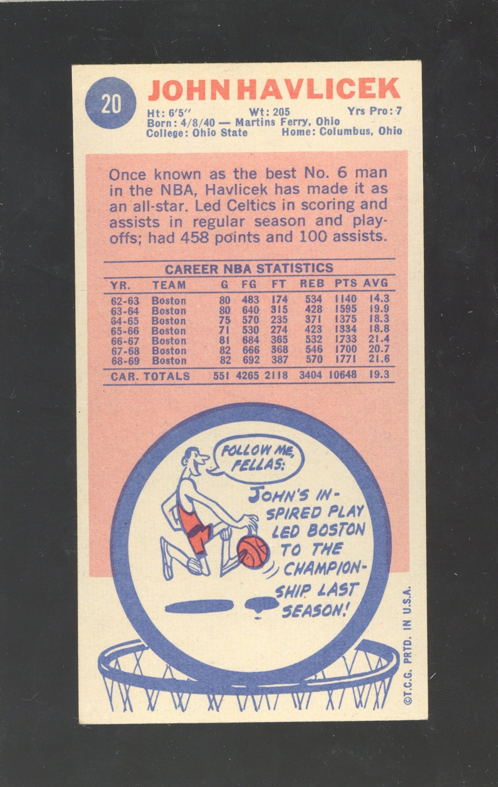 1969-70 Topps #20 John Havlicek