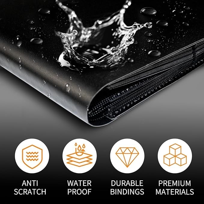 360 Card Pocket Binder with Elastic 9 Pocket Trading Cards Album Folder, Black