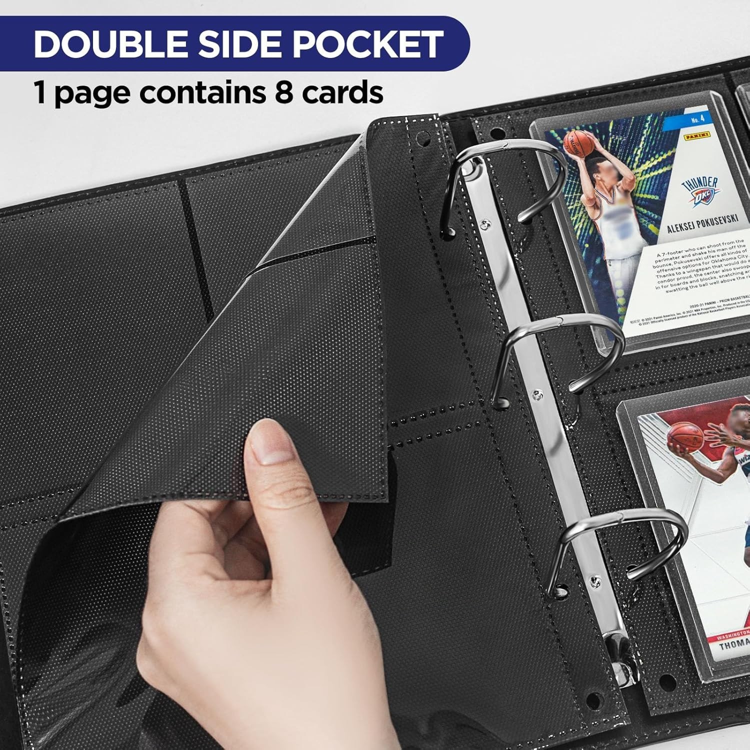 Top Loader Sleeves 4-Pocket Trading Card Storage Refill Binder Pages – 50 Pack