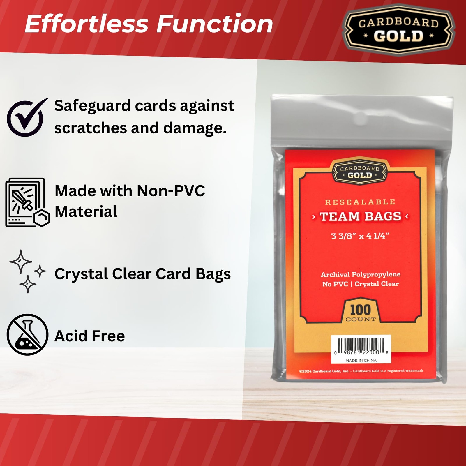 Cardboard Gold CBG 1000 ct Resealable Sports Card Team Set Bags