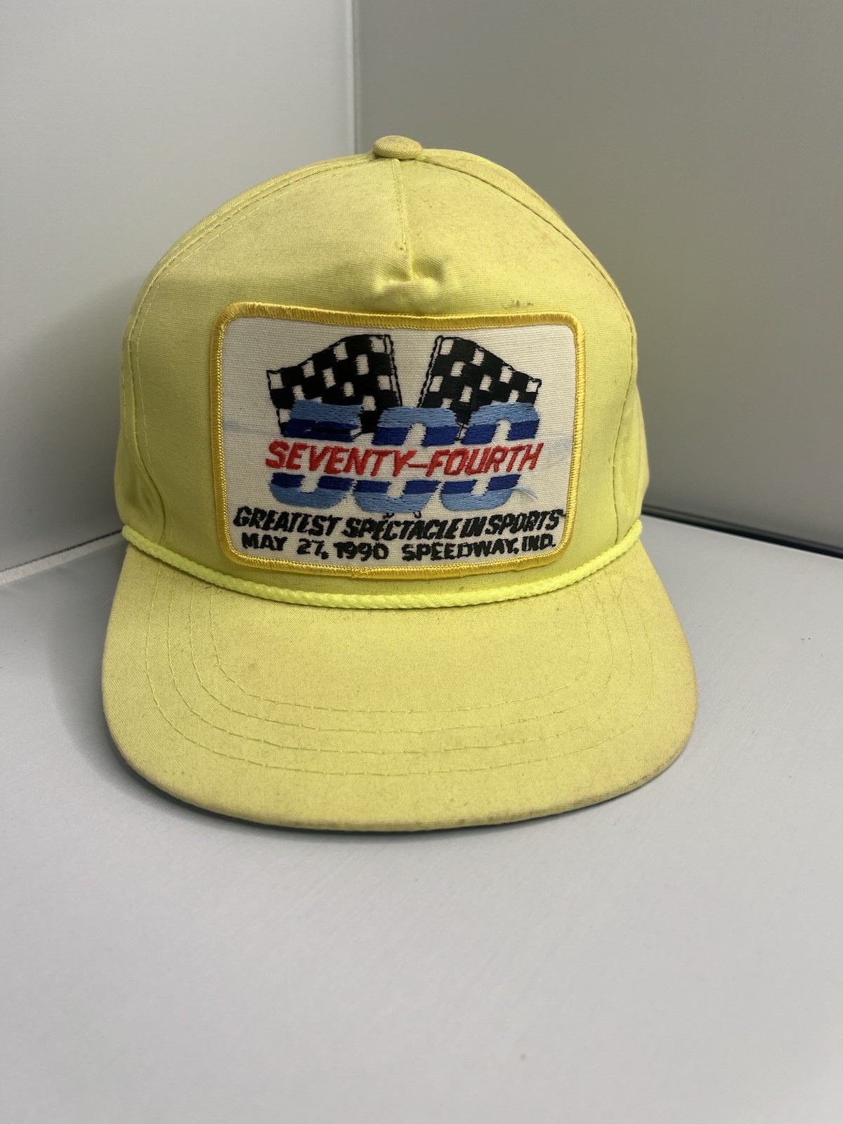 Vintage 1990 Yupoong Nascar 74th Indianapolis 500 Trucker Snapback Hat Cap OS