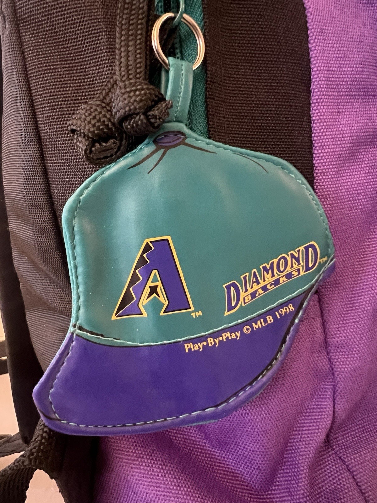 VTG 1998 Arizona Diamondbacks Inaugural Season Canvas Backpack Retro Purple Teal