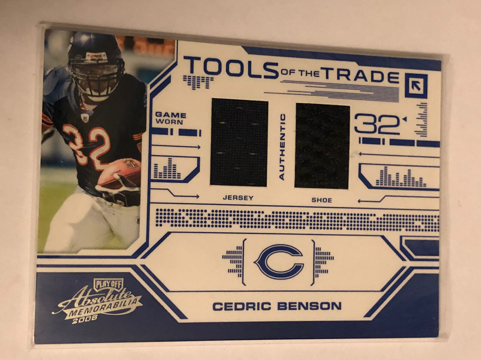 Cedric Benson Chicago Bears 2008 Absolute Tools Of Trade Dual Jersey #5 #25/100