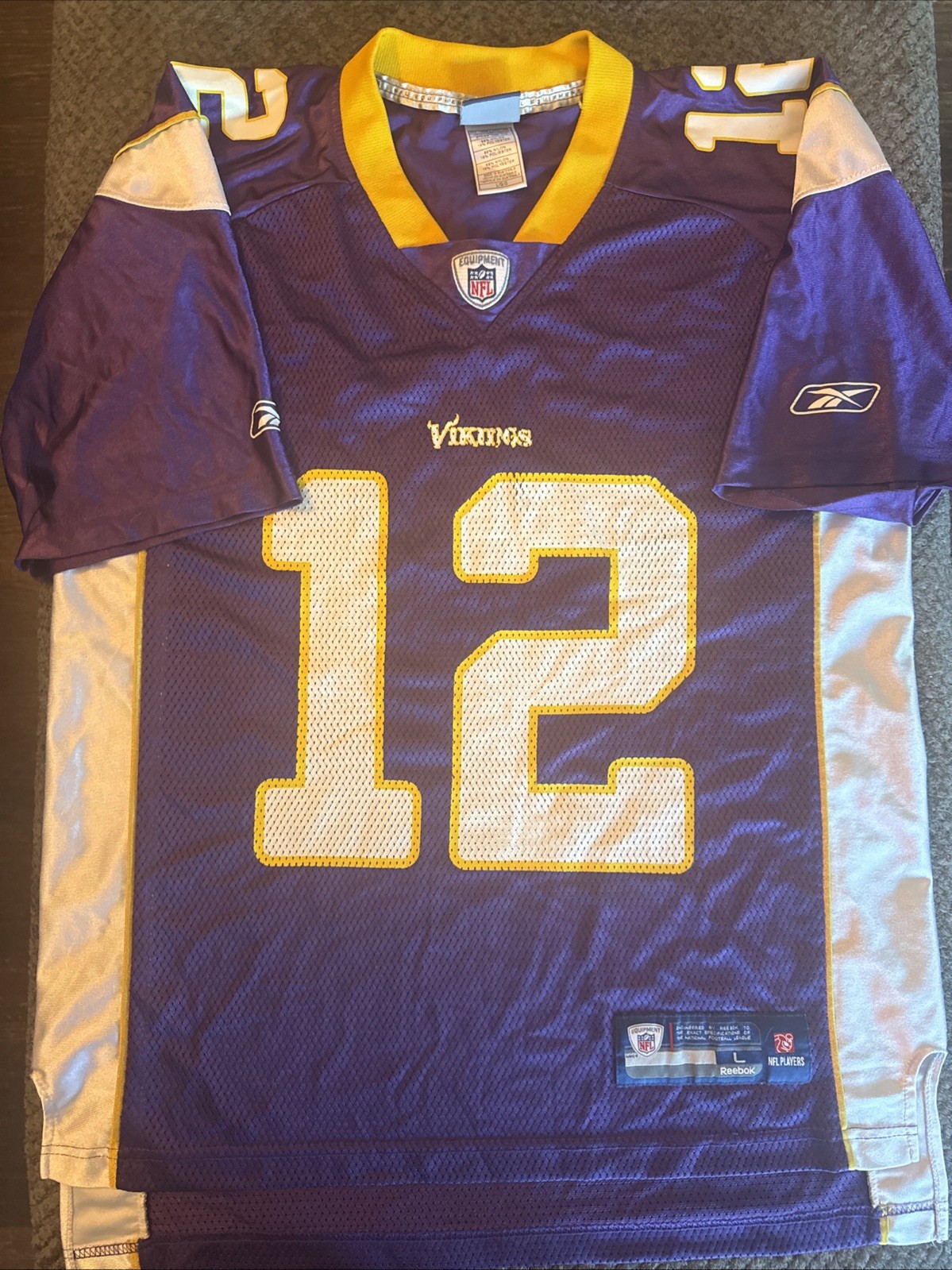 Percy Harvin #12 Minnesota Vikings Reebok Football Purple Jersey Mens Large