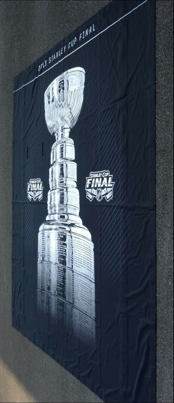 Stanley Cup Final Broadcasters Banner 2015 (HUGE!) Tampa Chicago