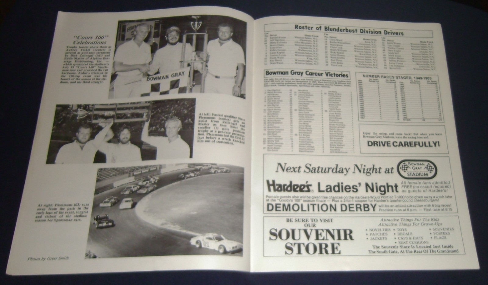 1986 Bowman Gray Stadium Winston 199 Program Ralph Brinkley