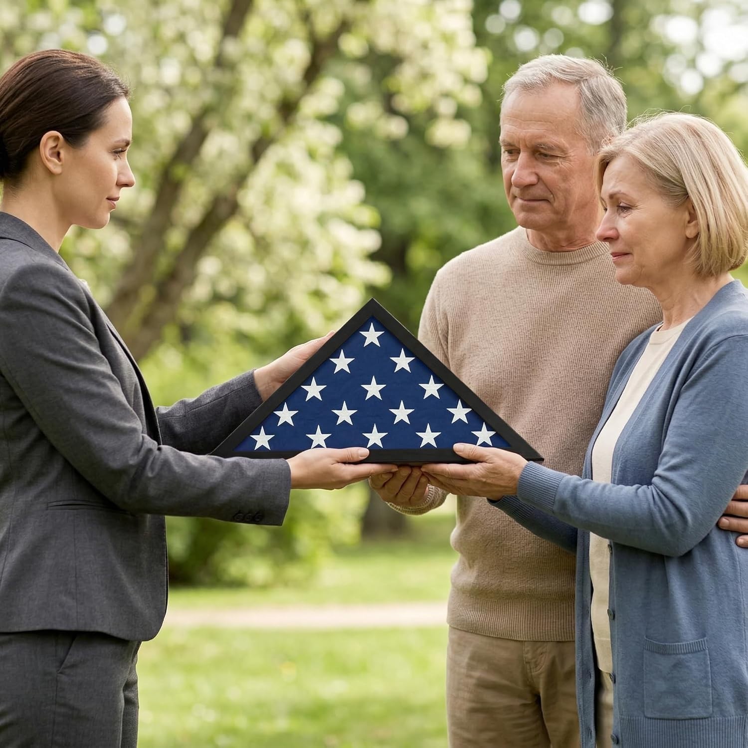 Triangular Flag Display Case for 5×9.5′ Flags – Perfect Military Tribute