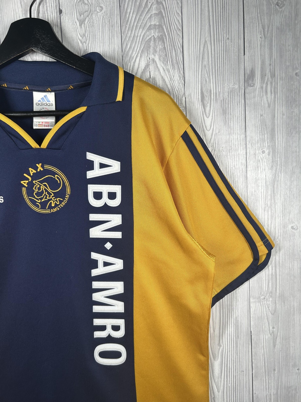 Vintage Ajax Shirt Mens Small Blue Away 1999 2000 Adidas ABN AMRO 90s Jersey