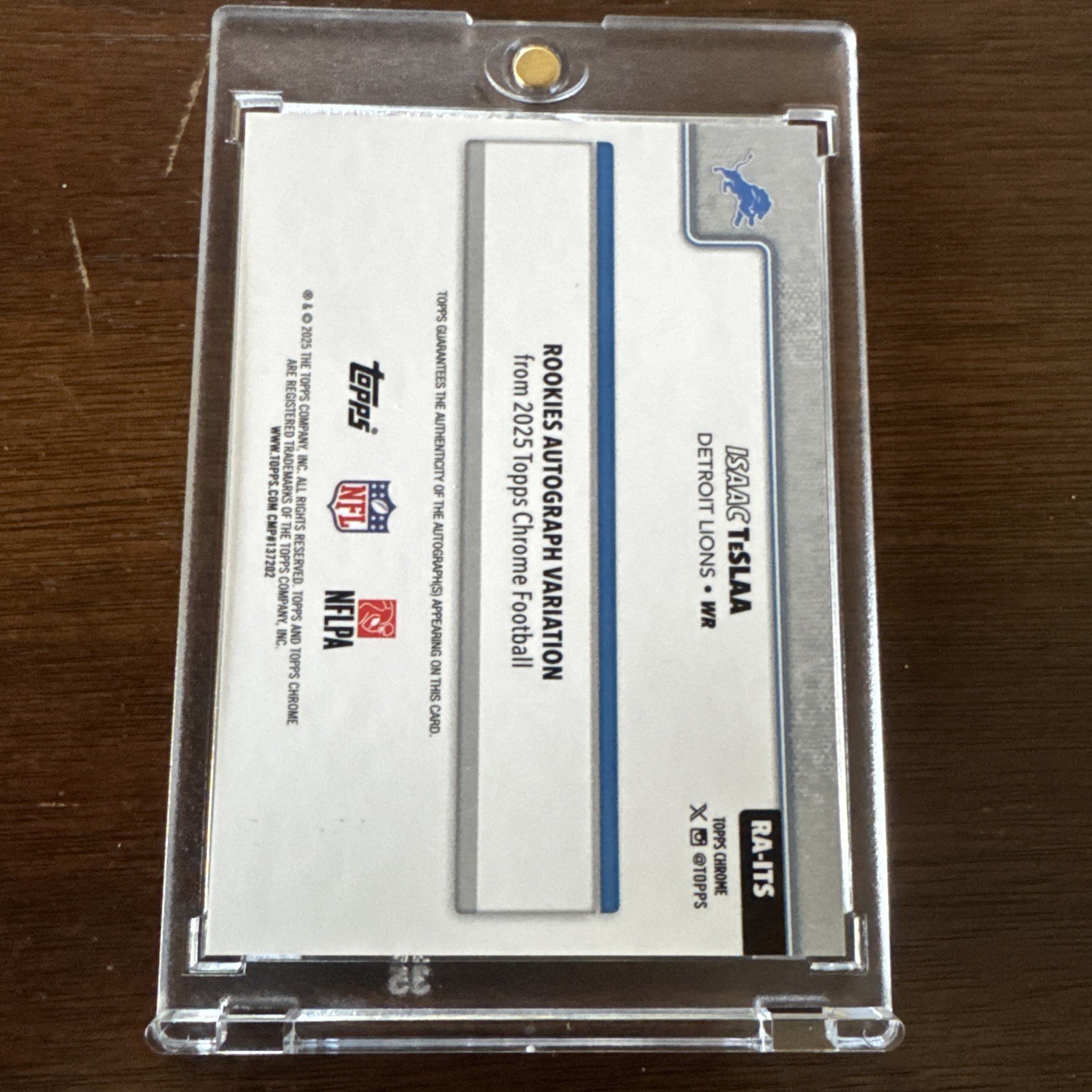 2025 Topps Chrome – Rookie Autographs Isaac TeSlaa #RA-ITS Yellow Lava Refractor