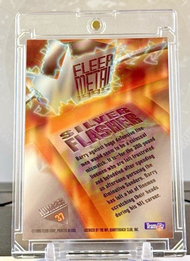 BARRY SANDERS 1995 Fleer Metal SILVER FLASHER #37 Lions HOF MINT 💥 SSP RARE 💥