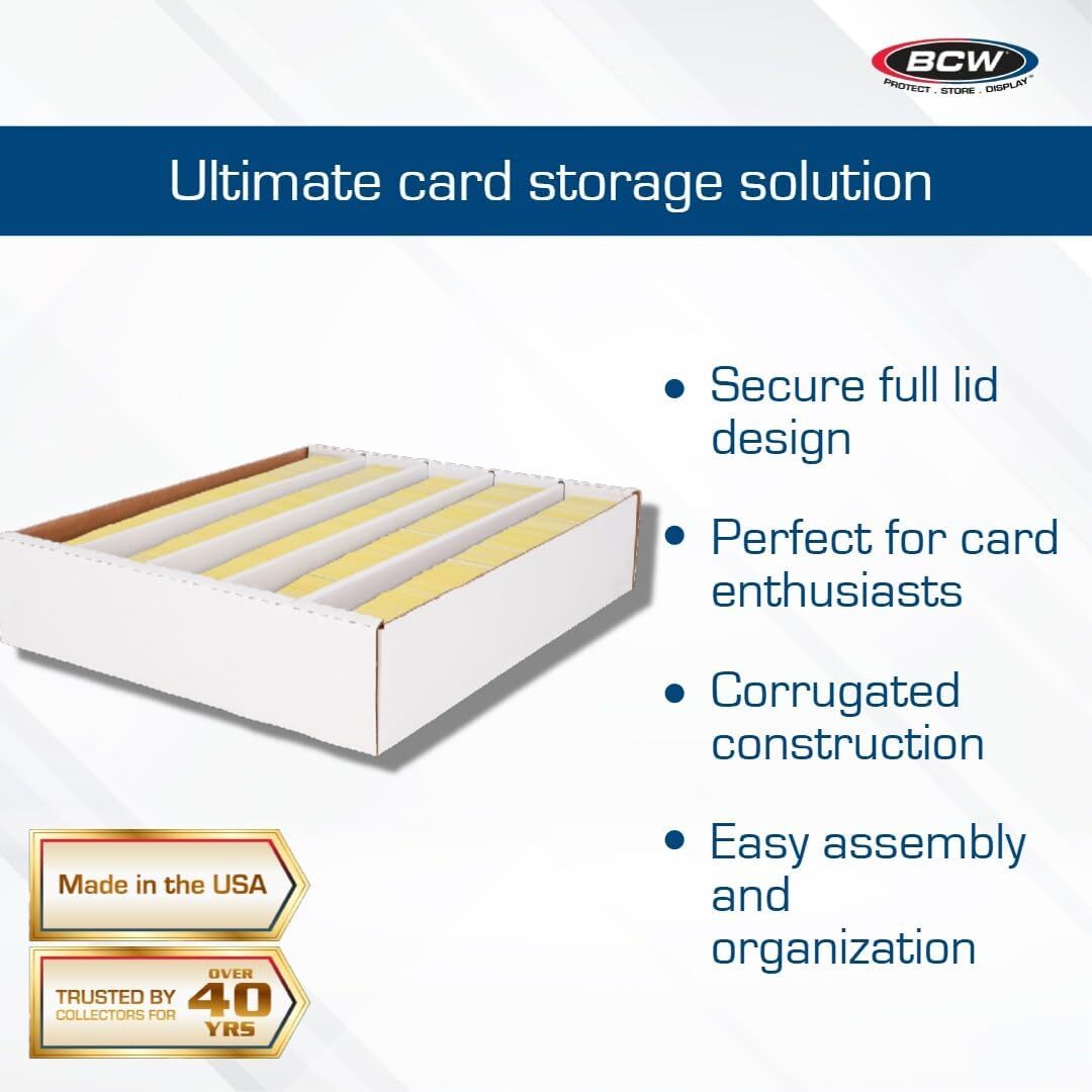 X5 BCW Quality 5000 Count Super Monster FULL LID Trading Card Slab Storage Boxes