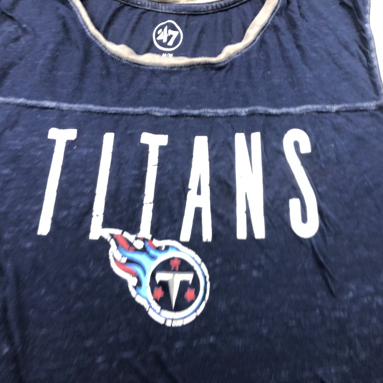 Tennessee Titans Shirt Womens Medium Blue Thin Short Sleeve Spell Out Football *