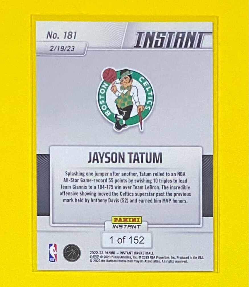 2022-23 Panini Instant Jayson Tatum ALL-STAR MVP 1/152 SP Boston Celtics #181 🔥